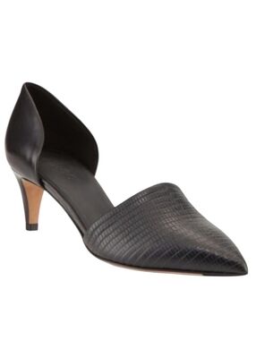 Vince Aurelian Leather D’Orsay Kitten Heels Shoes